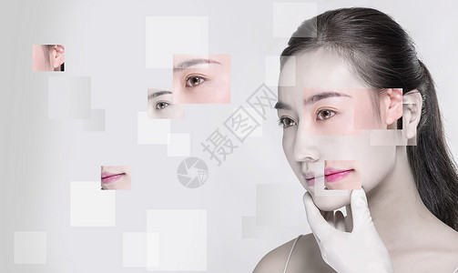 健康美女洗脸形象医疗美容设计图片