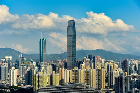 一百深圳罗湖地标城市建筑风光背景