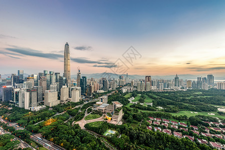 别墅蓝天深圳地标城市建筑风光背景