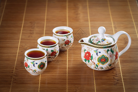 茶道瓷器茶壶背景图片