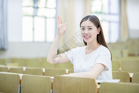 学渣复习表情包课堂上举手发言的女同学背景