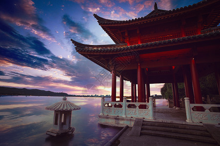 保椒塔杭州西湖美景背景
