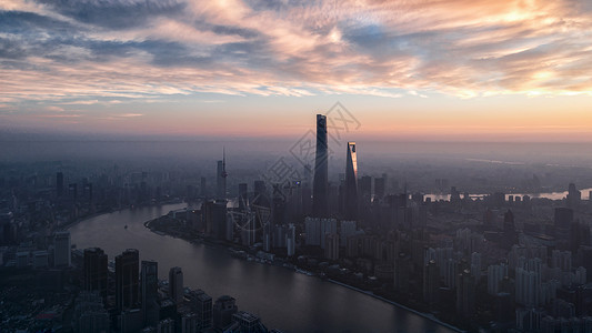 延时风光上海外滩城市建筑风光背景