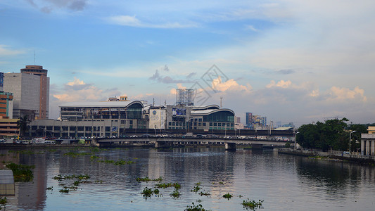 马尼拉天际线菲律宾马尼拉老城街景街道背景