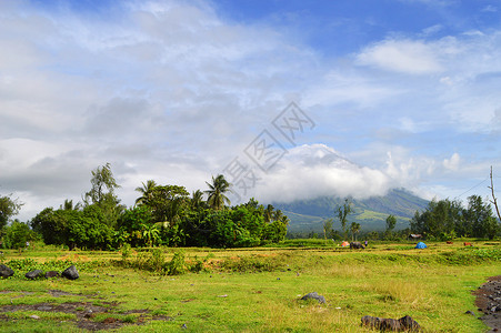 黎牙石比菲律宾马荣火山唯美高清照片背景