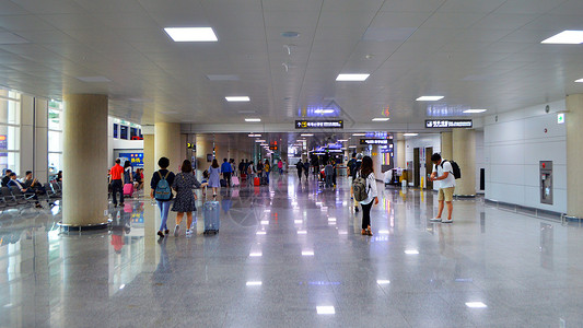 机场客运站内景韩国济州岛机场背景