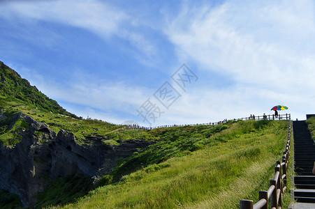 韩国城山日出峰唯美风景照片图片