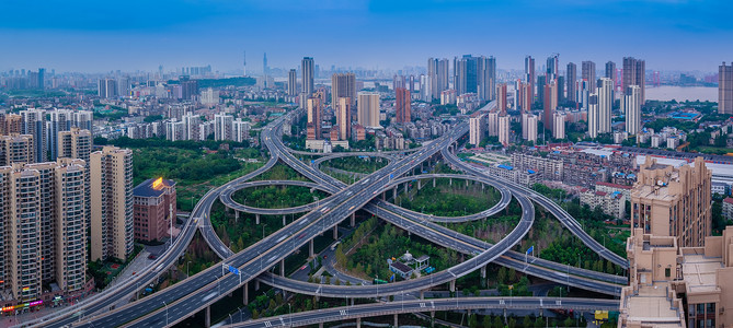 马桥武汉城市景观马鹦路立交全景接片背景