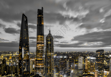 上海金融城上海地标城市风光背景