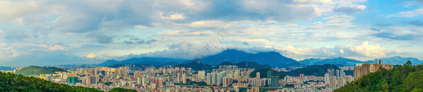 云建设深圳城市建筑风光全景背景