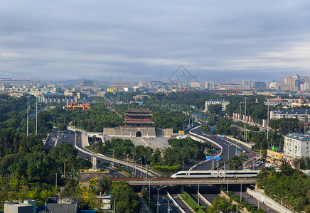 北京永定门城楼背景图片
