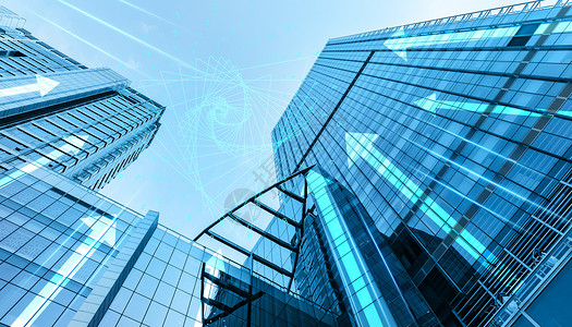 高端办公楼城市科技背景设计图片