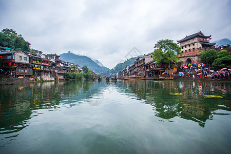 湘西旅游目的地湖南湘西凤凰古城背景