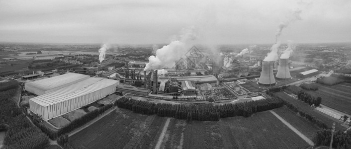 河北雄安环境污染钢厂污染全景图背景