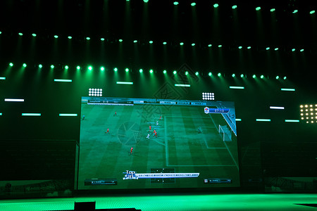 3D足球直播舞台灯光现场背景