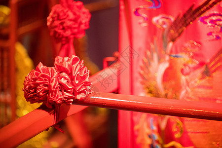 龙凤图腾中国元素传统婚礼八抬大轿背景