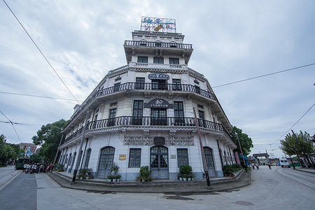 民国场景老上海欧式建筑背景