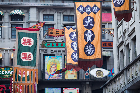 复古指示牌老上海街道背景