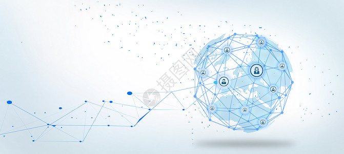 蓝色信息网蓝色地球信息科技背景设计图片