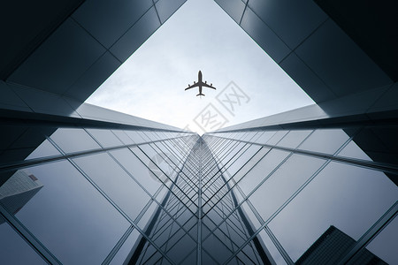 铝板幕墙飞机飞过高楼设计图片
