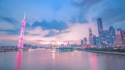广州金融珠江夜景背景