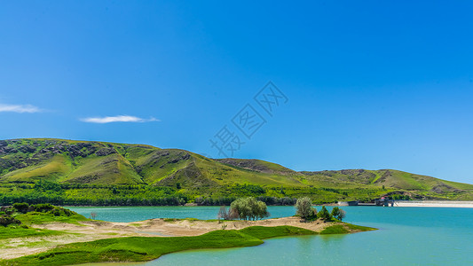 自然湖光山色新疆昌吉自然风光背景