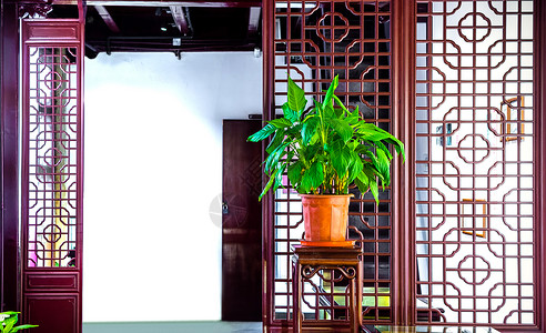 中国古建筑室内装饰背景图片