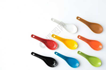 五彩的颜色七彩斑斓的汤勺素材背景