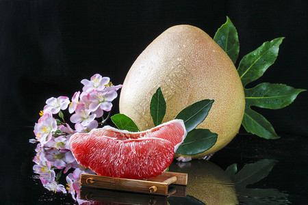 红心蜜柚水果背景素材红三剁高清图片