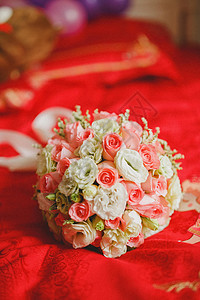 婚礼绣球新娘的手捧花背景