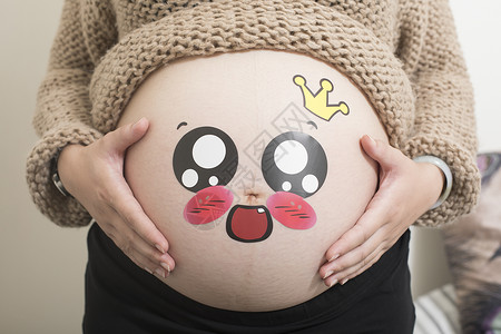 孕妇照肚子表情背景图片
