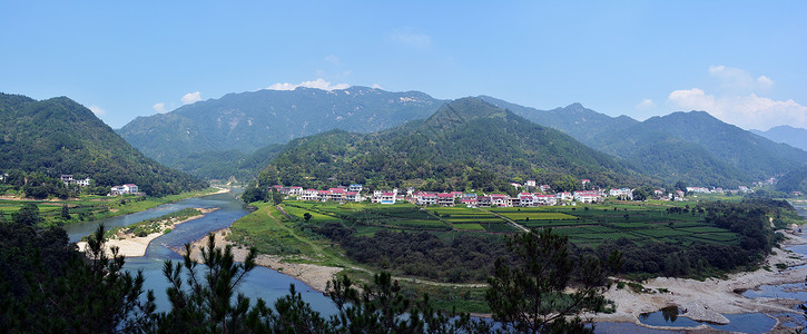 青山绿水新农村背景图片