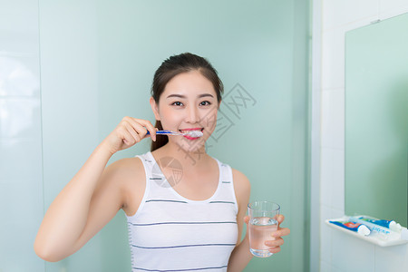 卫生间洗脸台家居生活女孩洗漱背景