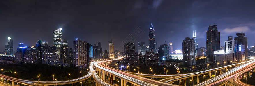 上海鸟瞰现代城市上海交通背景