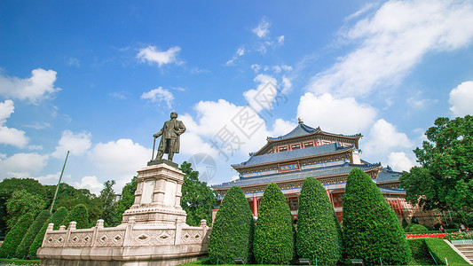中山纪念堂伟人雕像高清图片
