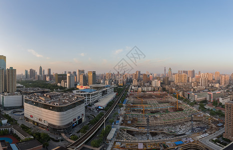 武汉鸟瞰武汉国际广场空中俯瞰图背景