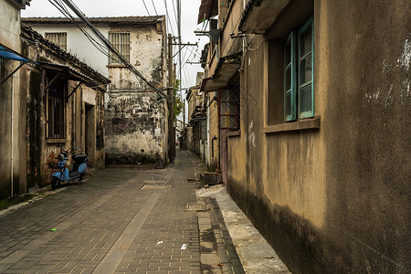 传统简约花装饰中国古典建筑小巷住宅背景背景