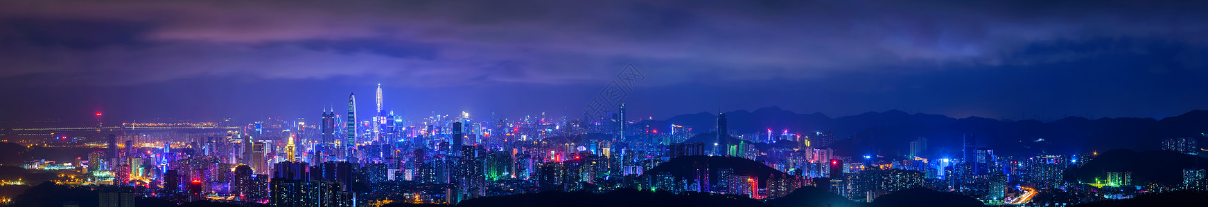 十四周年深圳城市夜景背景
