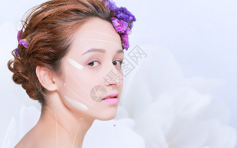 化妆品使用步骤抹护肤品设计图片