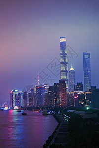 夜色朦胧的黄浦江夜景背景