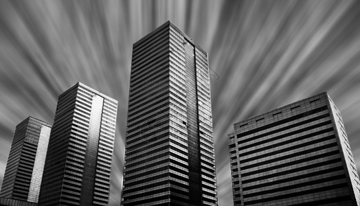 现代城市黑白建筑高清图片