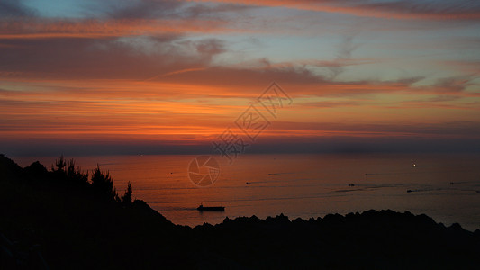 韩国济州岛城山日出峰日出背景图片