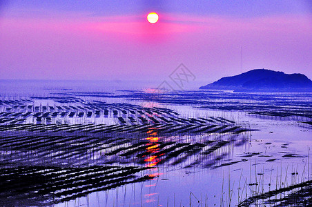 玄妙中国最美滩涂——霞浦风光背景