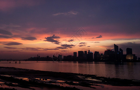 城市夕阳风景高清图片