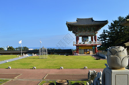 韩国济州岛名胜地标药泉寺背景图片