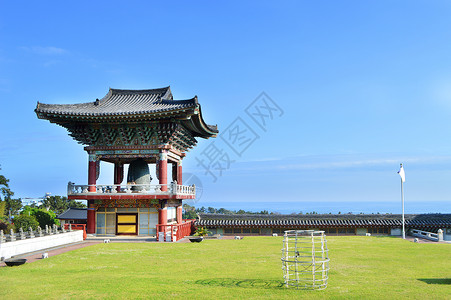 药田韩国济州岛名胜地标药泉寺背景