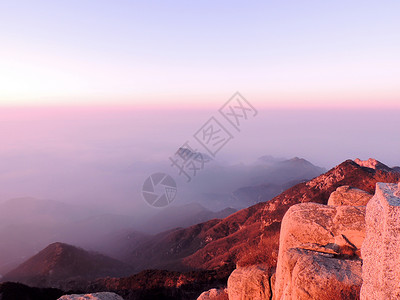 泰山云海泰山山顶风景背景