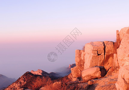 泰山云海泰山山顶风景背景