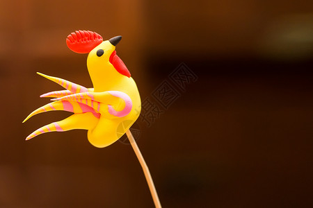 小鸟形状童趣鸡年工艺品背景
