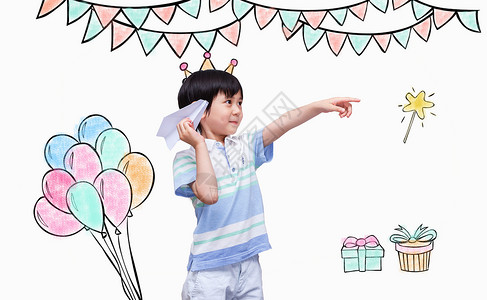 小清新礼物气球儿童生日会设计图片